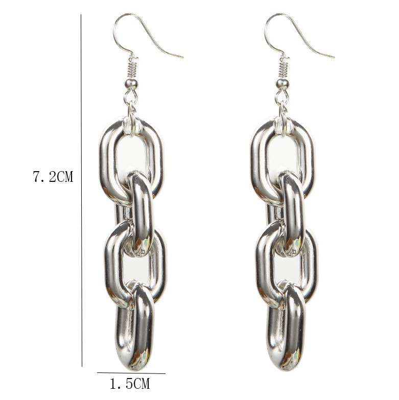 Fashion Creative Hollow Thick Chain Long Interlocked Chain Earrings display picture 4