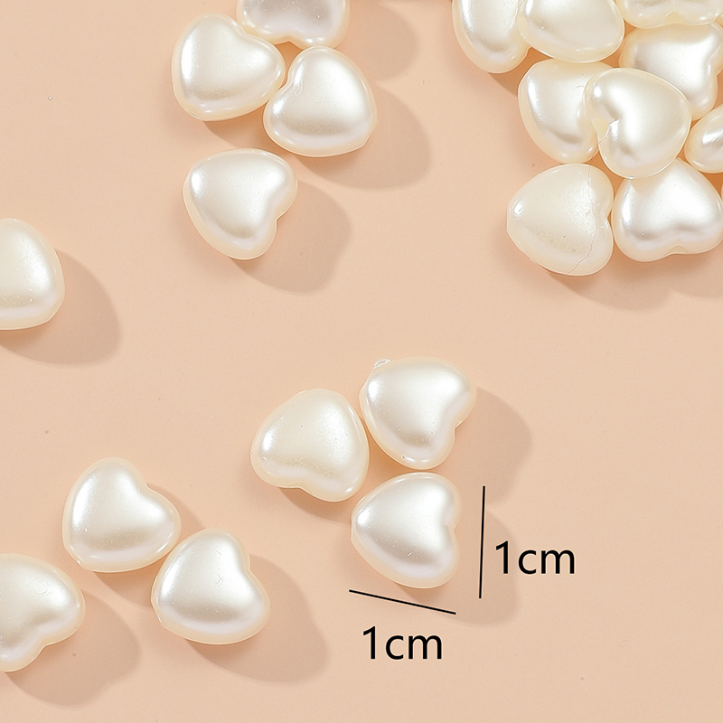 1 Jeu Perle D'Imitation Perles Artificielles Cœur display picture 3