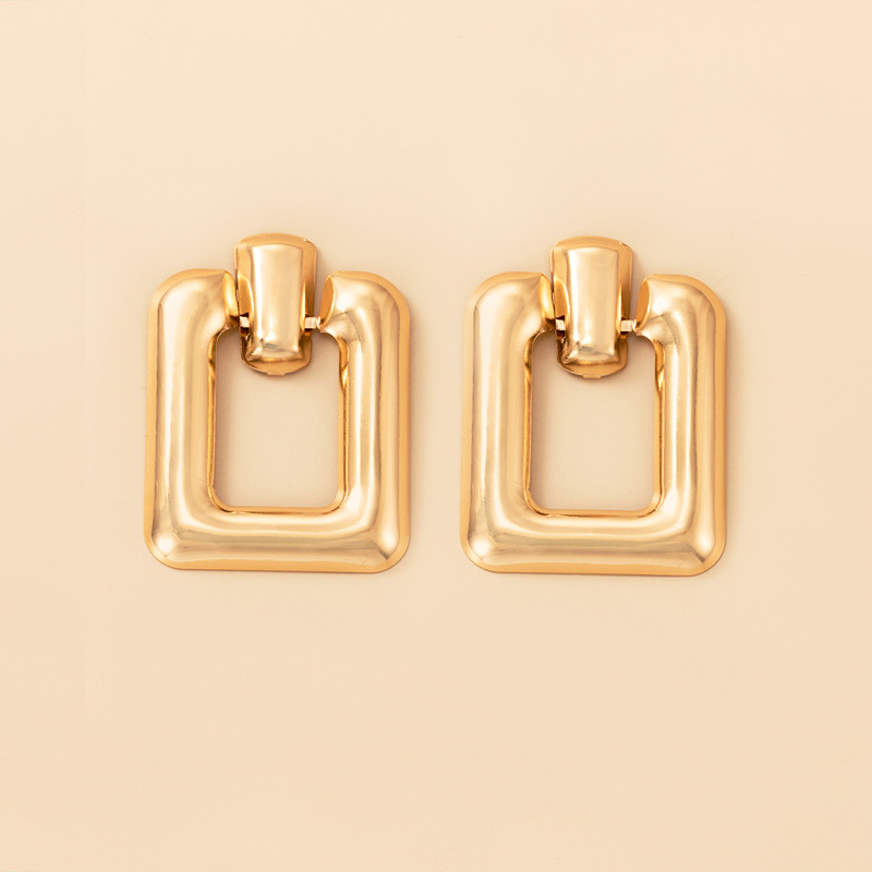 New Fashion Simple Geometric Square Hollow Alloy Earrings display picture 2