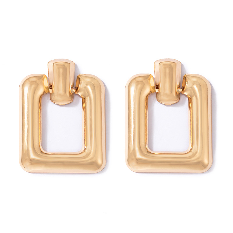 New Fashion Simple Geometric Square Hollow Alloy Earrings display picture 5