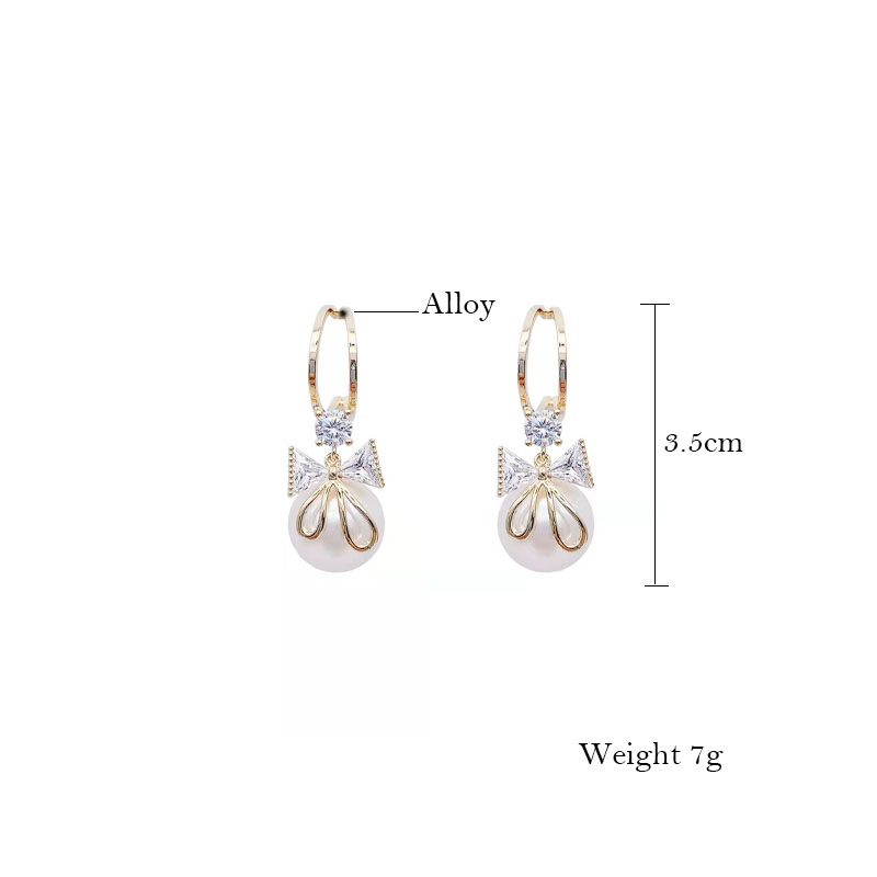 Korean Style Alloy Water Droplets Earrings Daily Inlaid Zircon Zircon Drop Earrings As Picture display picture 1