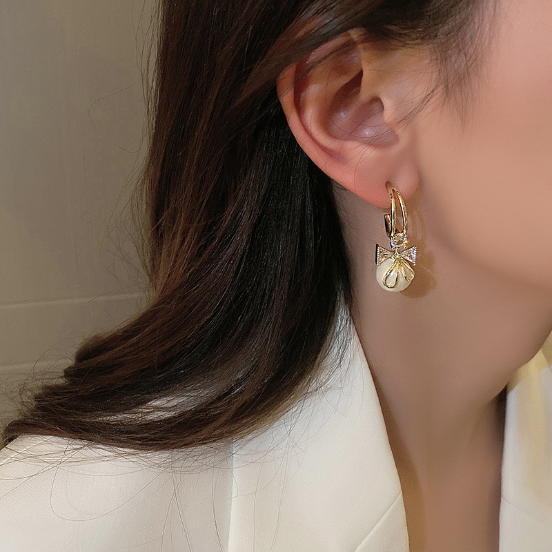 Korean Style Alloy Water Droplets Earrings Daily Inlaid Zircon Zircon Drop Earrings As Picture display picture 2