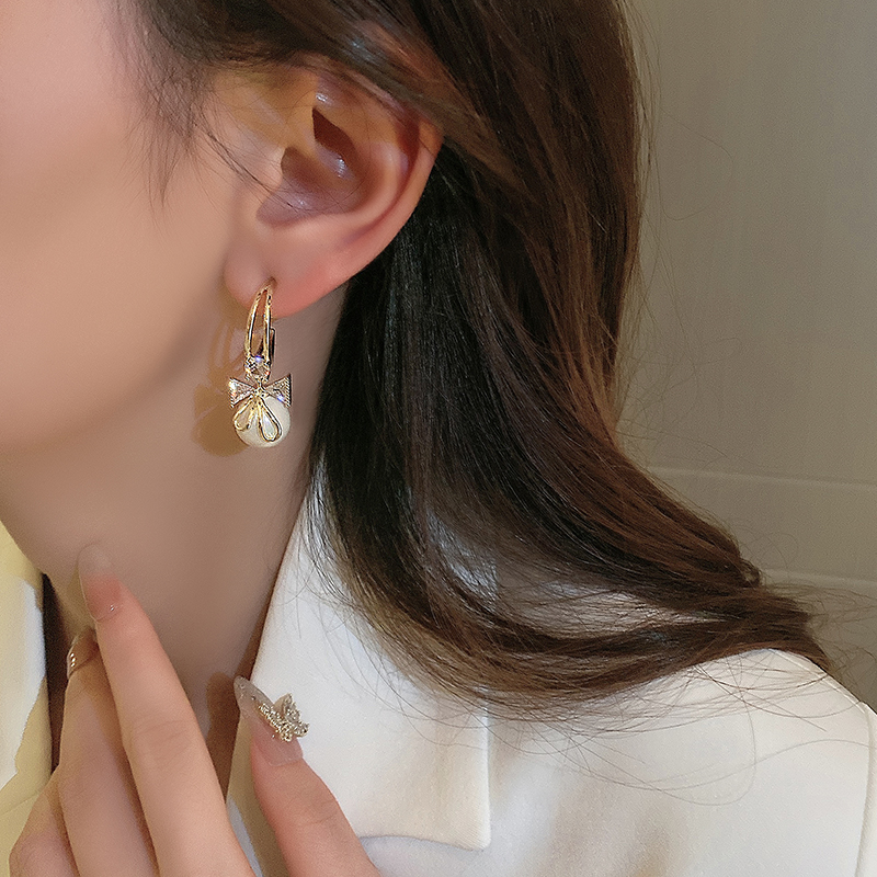 Korean Style Alloy Water Droplets Earrings Daily Inlaid Zircon Zircon Drop Earrings As Picture display picture 3