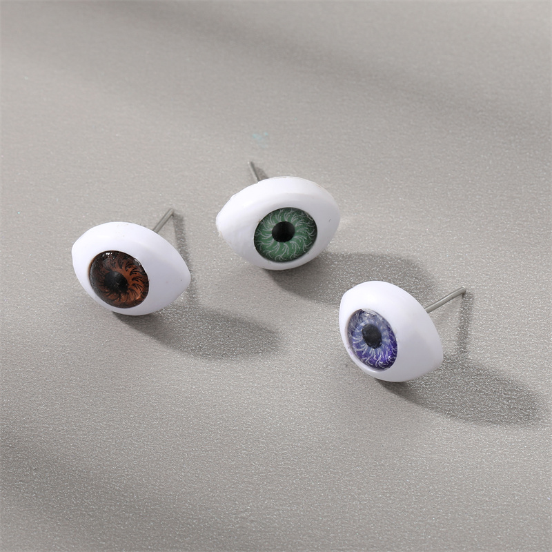Fashion New Style Colorful Simulation Silicone Eye Beads Stud Earrings display picture 1