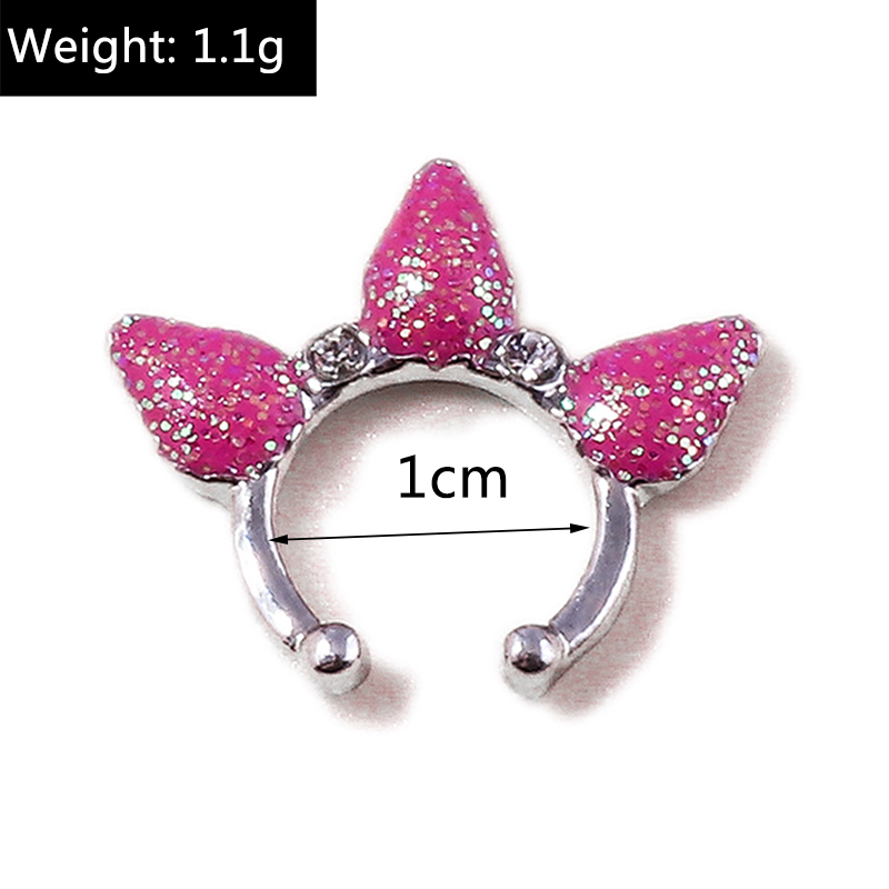 Fashion Diamond-embedded Fake Nasal Splint Nose Stud Body Piercing Accessories display picture 1