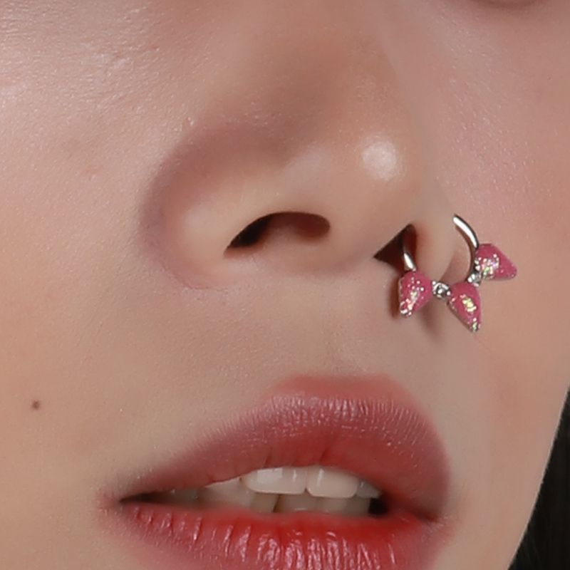 Fashion Diamond-embedded Fake Nasal Splint Nose Stud Body Piercing Accessories display picture 2