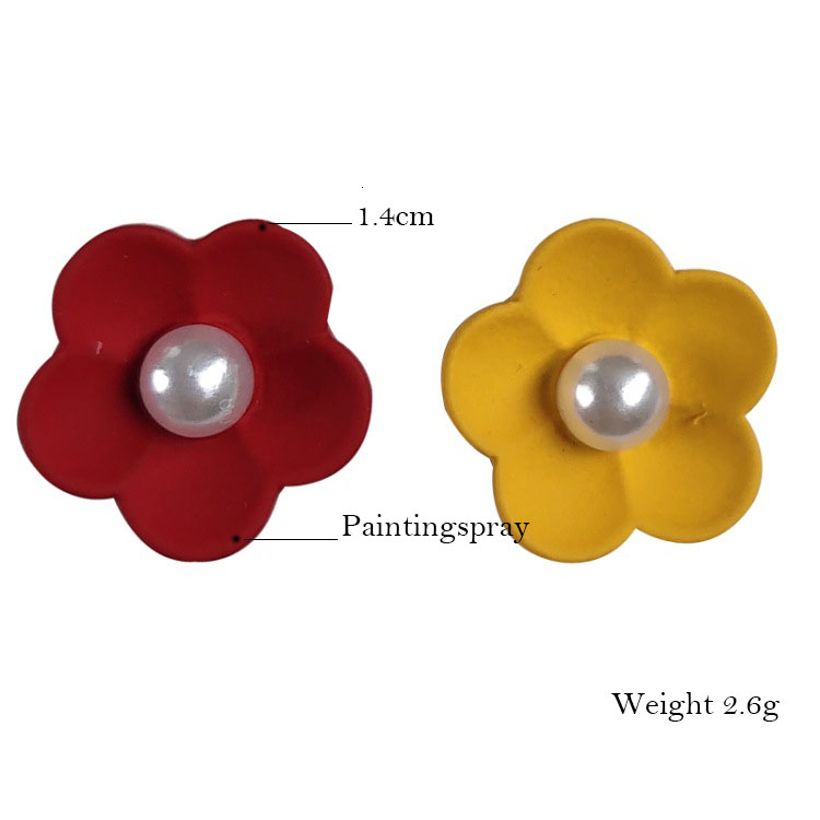 Cute Alloy Flower Earrings Daily Stoving Varnish Pearl Stud Earrings As Picture display picture 1