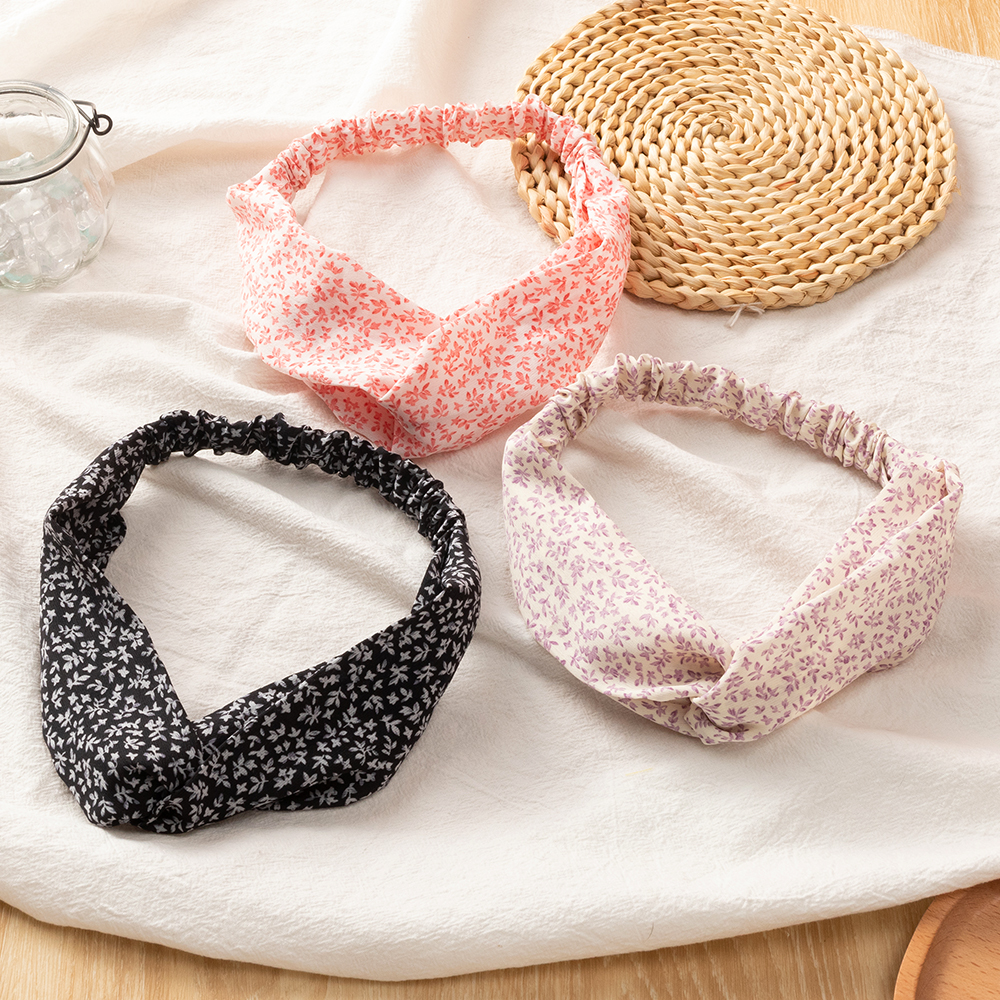 Simple Style Floral Pattern Fabric Cross-knotted Women's Hair Band display picture 3