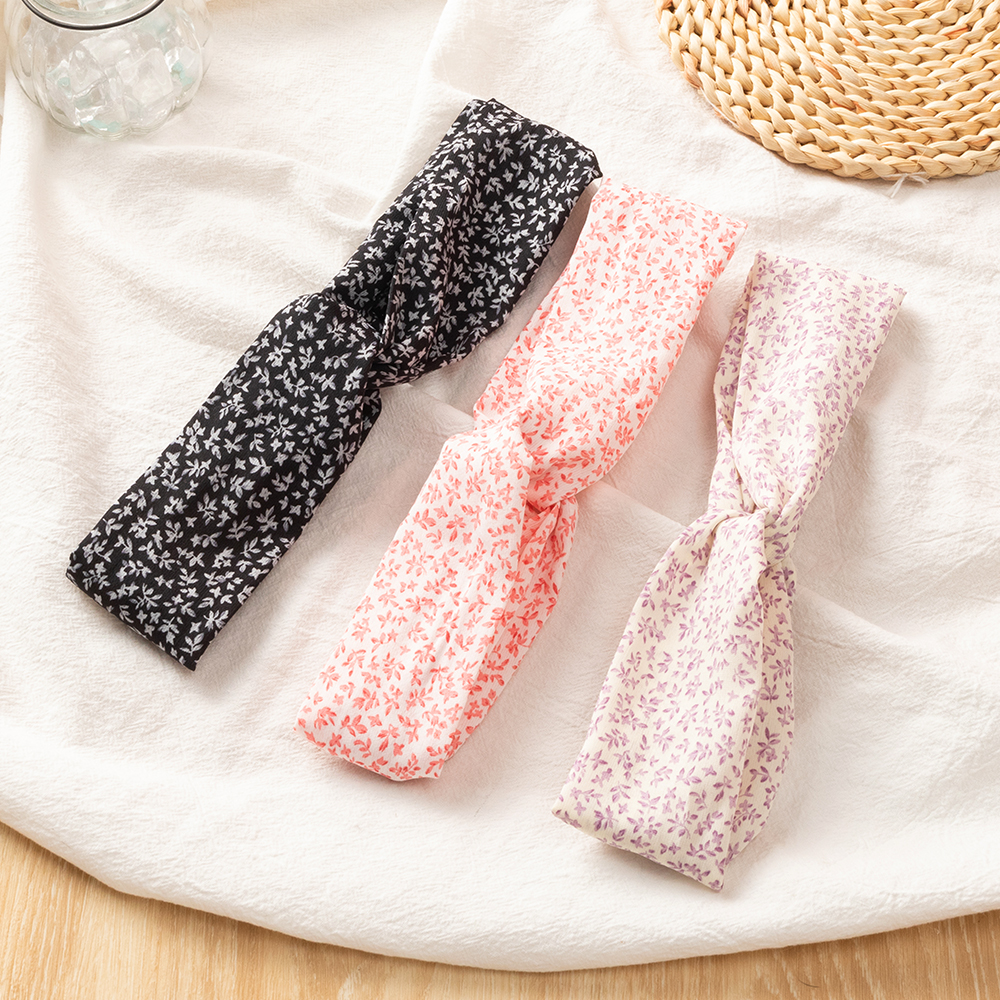 Simple Style Floral Pattern Fabric Cross-knotted Women's Hair Band display picture 4