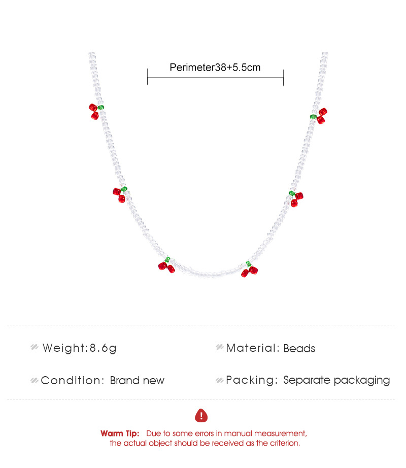New Fashion Elegant Clavicle Chain Transparent Handmade Beaded Cherry Necklace display picture 1
