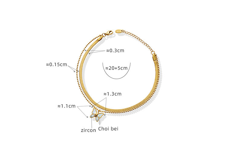 Fashion Ornament Jewelry Titanium Steel Inlay Zircon Animal Butterfly Foot Ornaments Anklet display picture 1