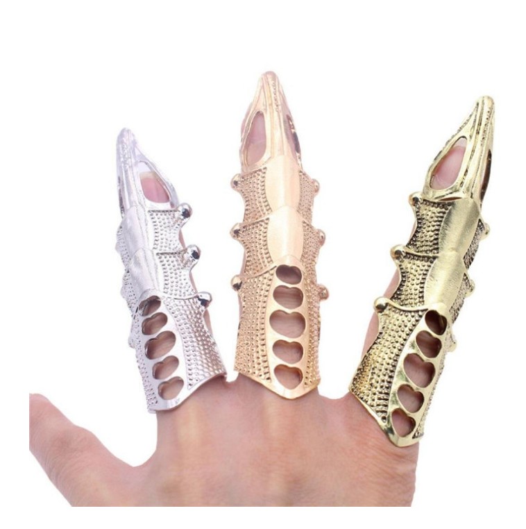 Fashion Exaggerated Joint Decoration Nail Flexible Open Ring Accessories display picture 2