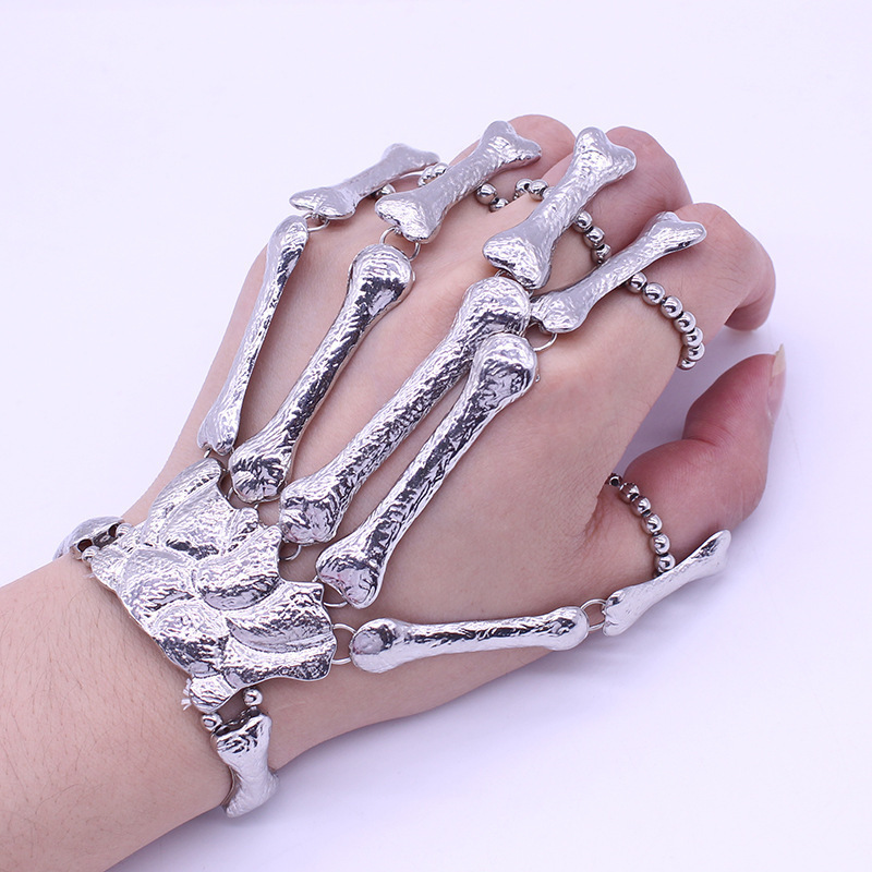 Funny Fashion Skeleton Skull Alloy Plating Resin Women's Bangle display picture 1