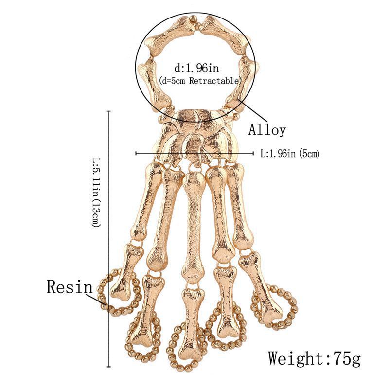 Funny Fashion Skeleton Skull Alloy Plating Resin Women's Bangle display picture 3