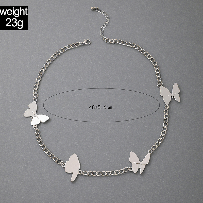 Nueva Moda Simple Mariposa Plata Animal Metal Clavícula Cadena Aleación Collar display picture 1