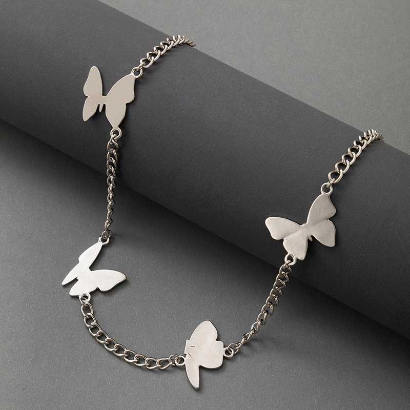 New Fashion Simple Butterfly Silver Animal Metal Clavicle Chain Alloy Necklace display picture 3