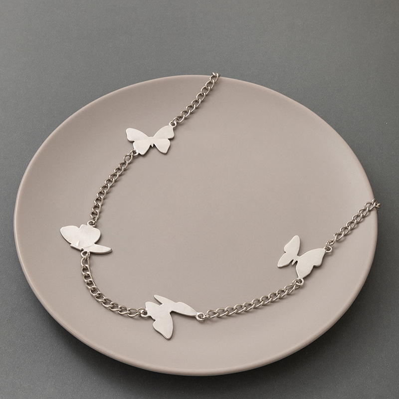 New Fashion Simple Butterfly Silver Animal Metal Clavicle Chain Alloy Necklace display picture 5