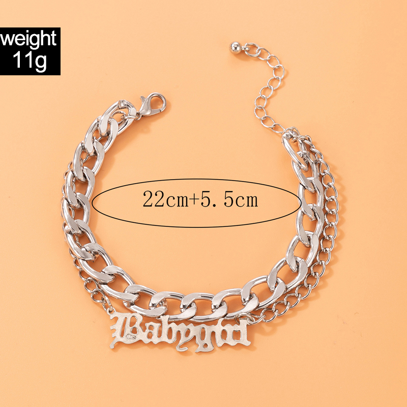 Fashion Alloy Geometric Pattern Letter Pattern Anklet Daily display picture 1