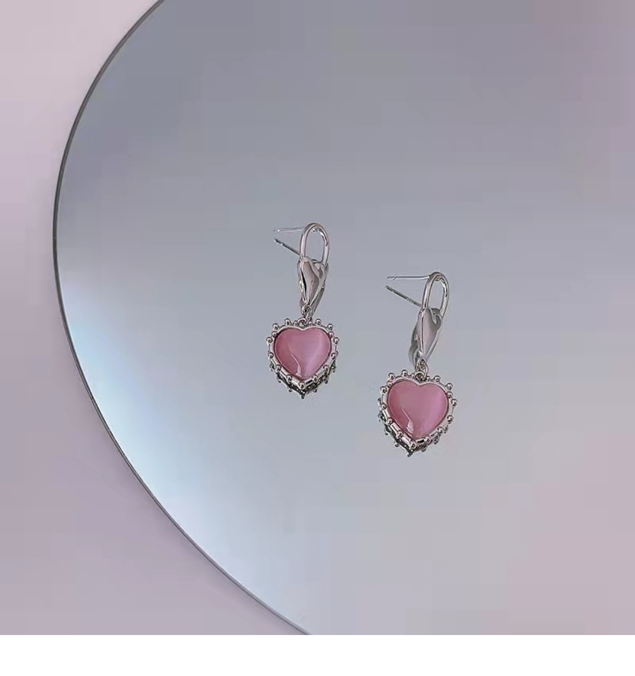 Cool Alloy Heart Earrings Shopping Inlay Opal Drop Earrings As Picture display picture 4