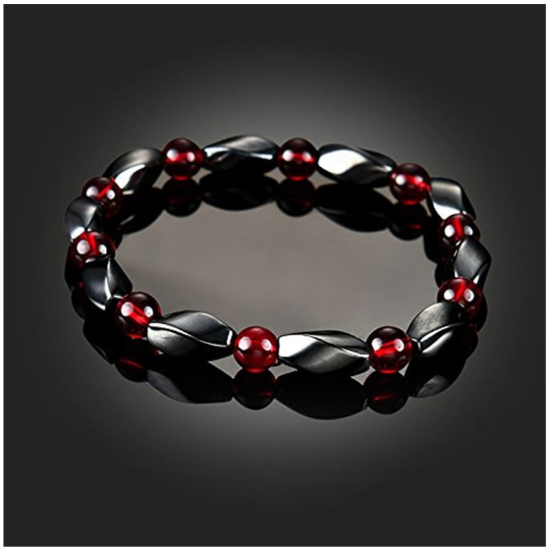 Fashion Hematite Gemstone Beaded New Hand-woven Magnet Bracelet display picture 2