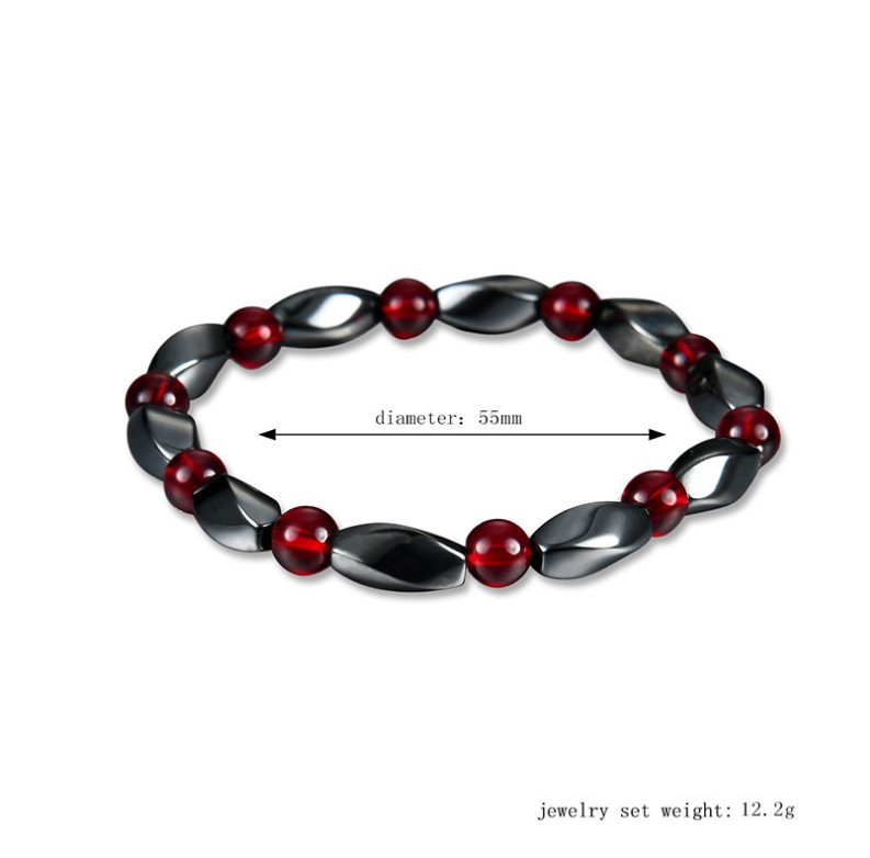 Fashion Hematite Gemstone Beaded New Hand-woven Magnet Bracelet display picture 5