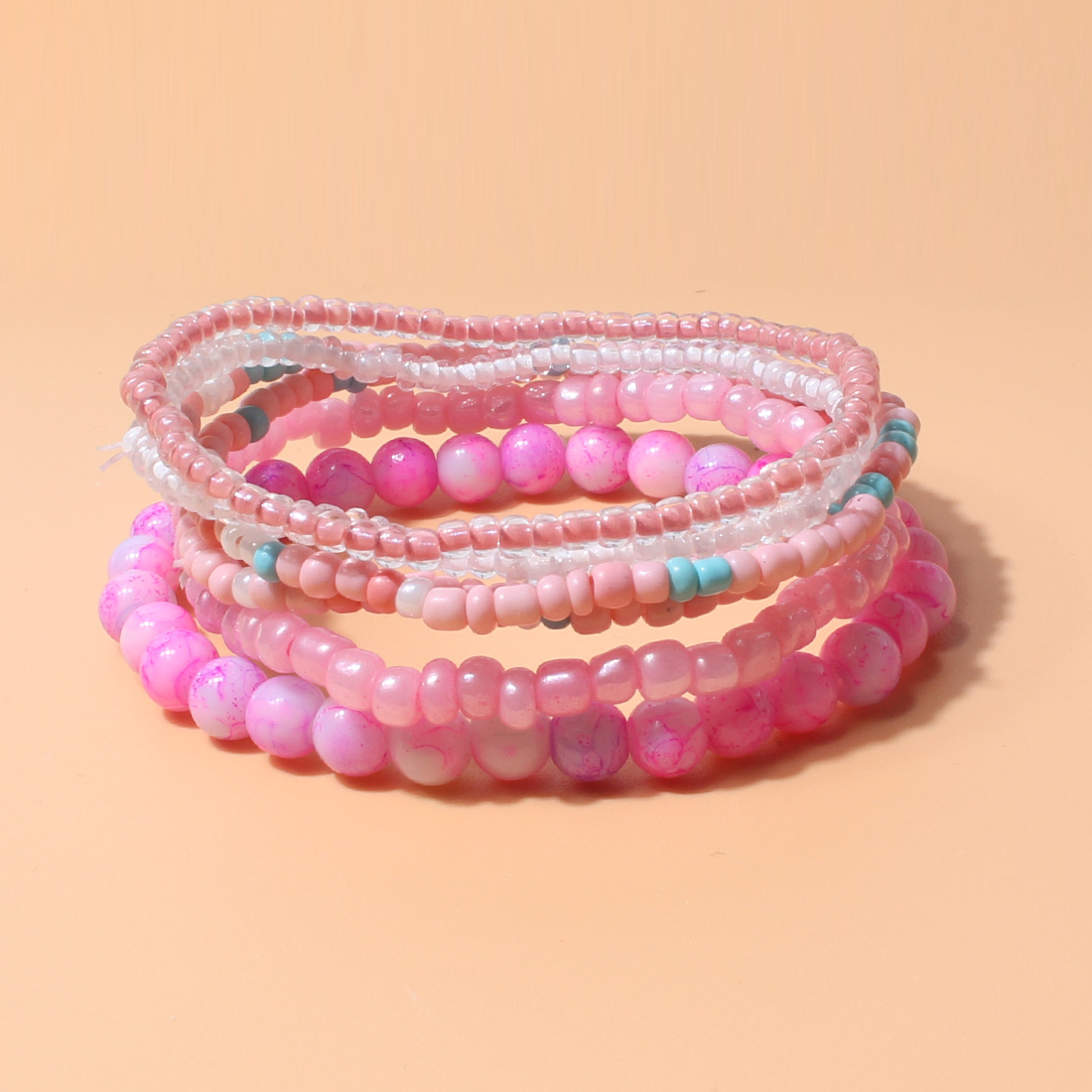 Mehrfarbige Perlen Aus Acryl, Mehr Schicht Iges Damen Armband Im Böhmischen Stil display picture 2