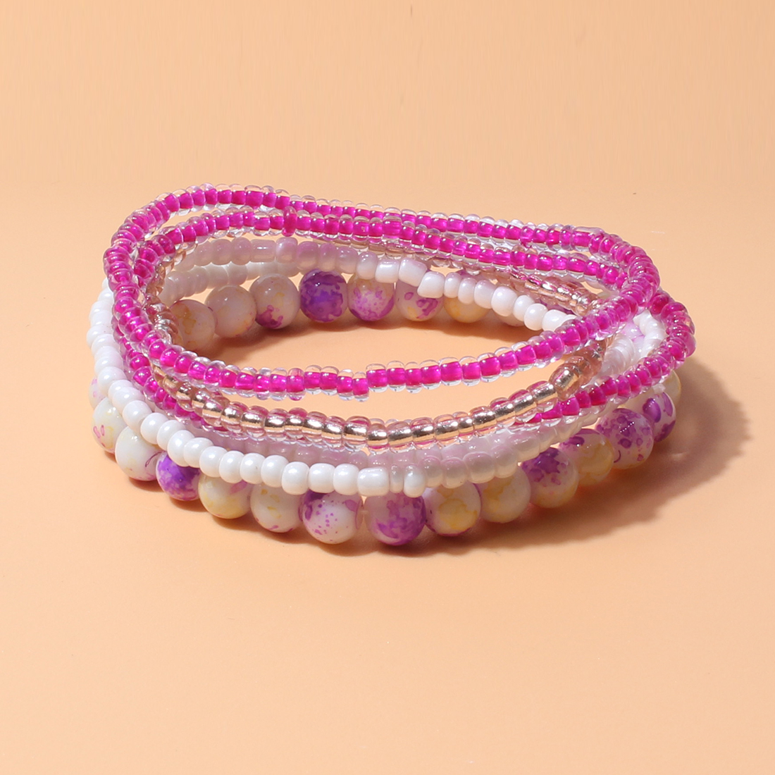 Mehrfarbige Perlen Aus Acryl, Mehr Schicht Iges Damen Armband Im Böhmischen Stil display picture 3