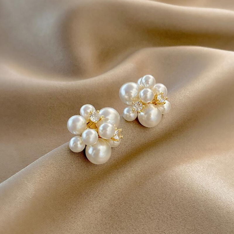Pendientes De Broche De Cobre Con Circonita Y Diamantes De Imitación De Perlas De Moda Para Mujer display picture 6