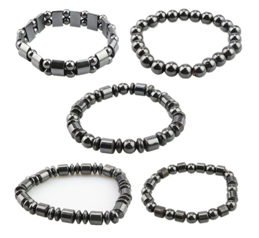 New Fashion Grey Beaded Magnet Simple Metal Bracelet Ornament display picture 1
