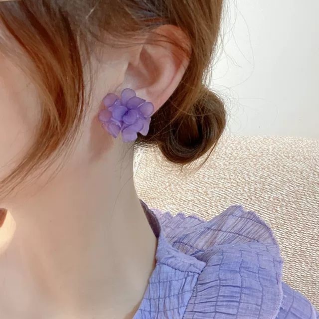 Sweet Resin Flower Ear Studs Daily Stud Earrings As Picture display picture 1