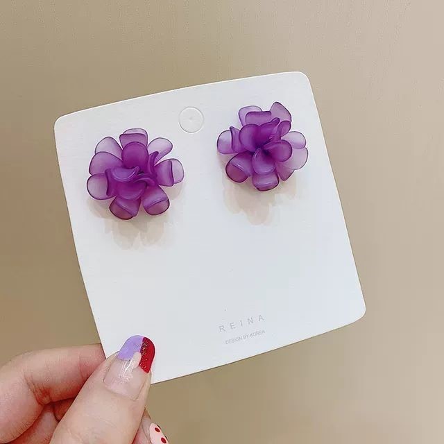 Sweet Resin Flower Ear Studs Daily Stud Earrings As Picture display picture 2
