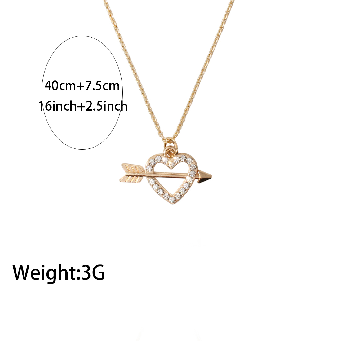 Fashion Creative Women's Diamond Heart Lock Pendant Alloy Necklace display picture 1