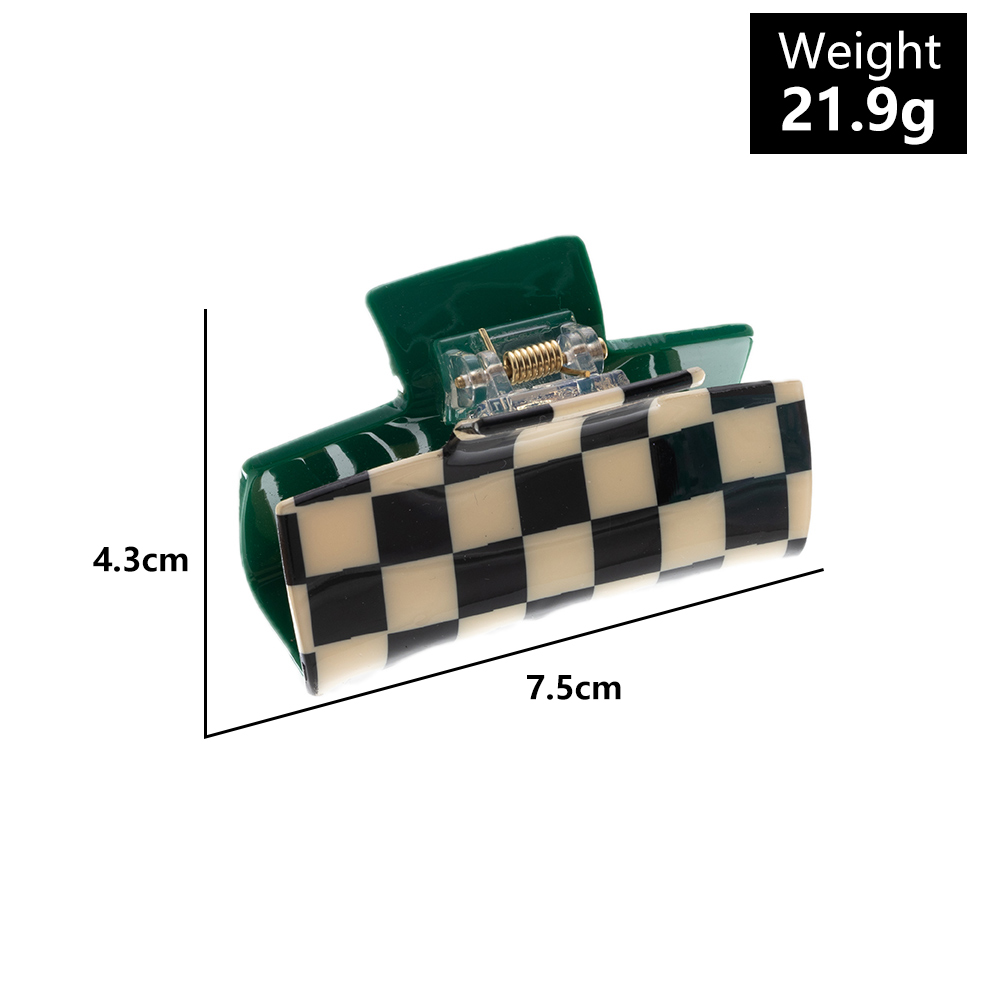 Simple Color Chessboard Grid Grip Acrylic Geometric Shark Clip display picture 1