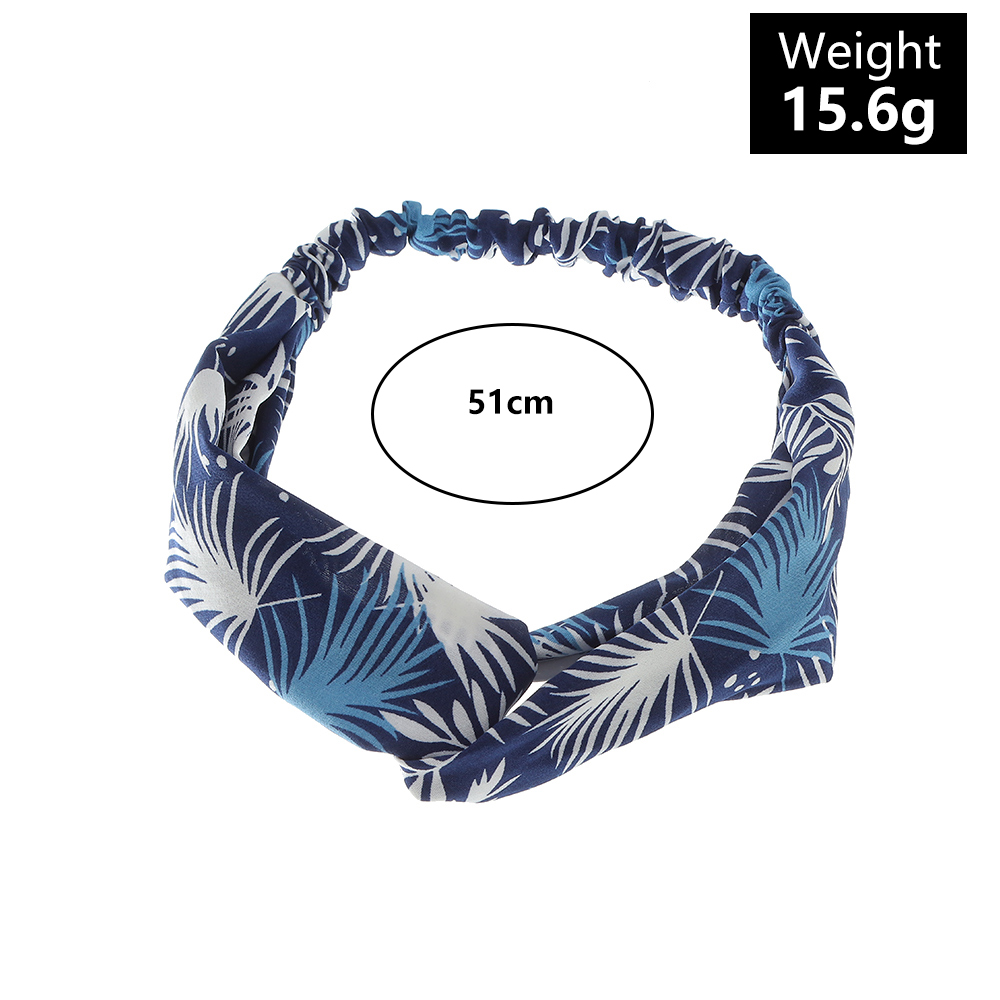 New Style Wide Brim Leaves Floral Cross Satin Tie-dye Hair Band display picture 1