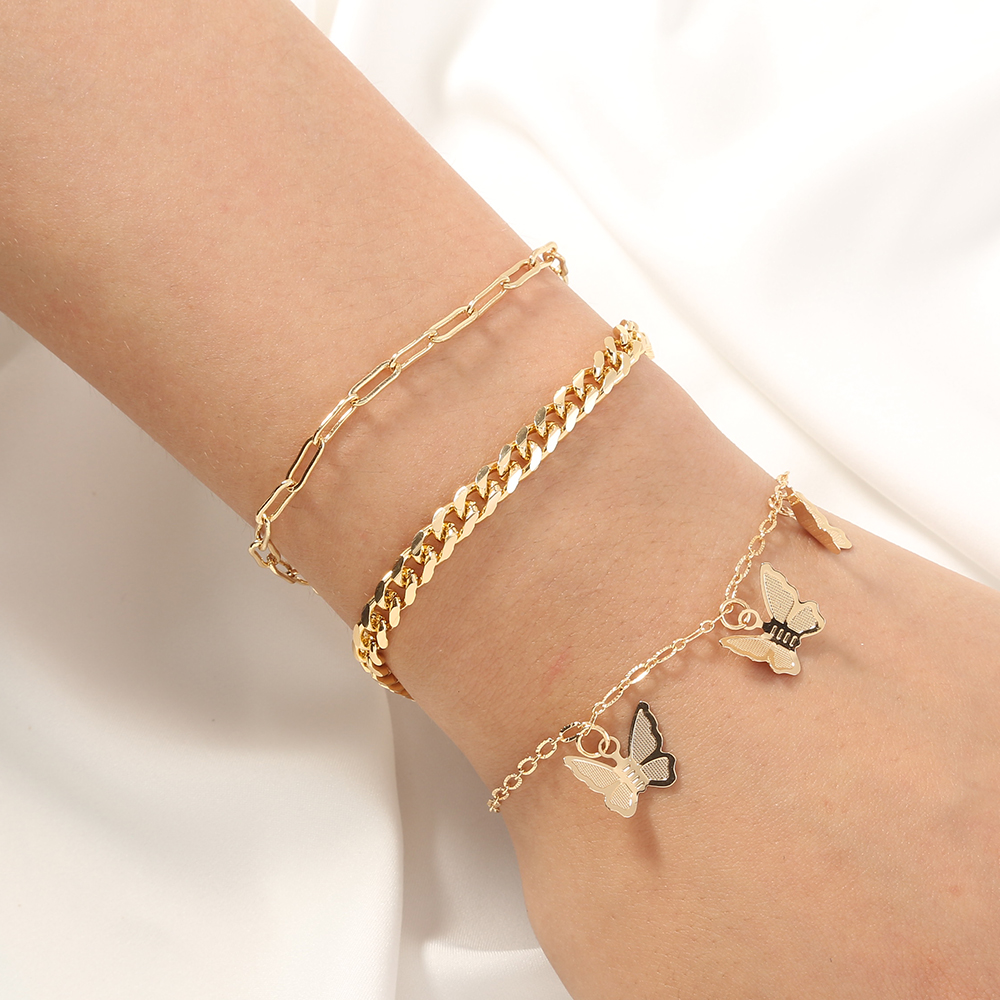 Fashion Butterfly Alloy Plating Bracelets display picture 5