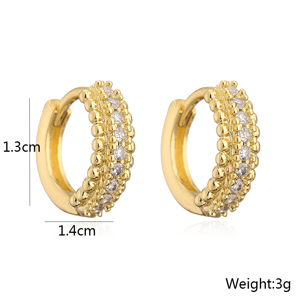 Simple Style Copper Plating 18k Gold Zircon Pearl Earrings display picture 4