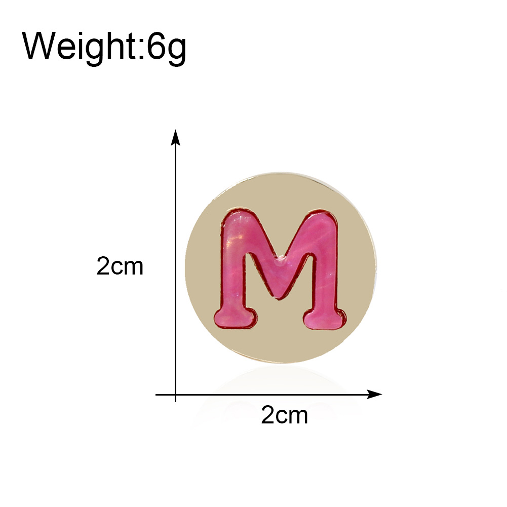 New Fashion Geometric Round Letter M Female Alloy Ear Stud Earrings display picture 1