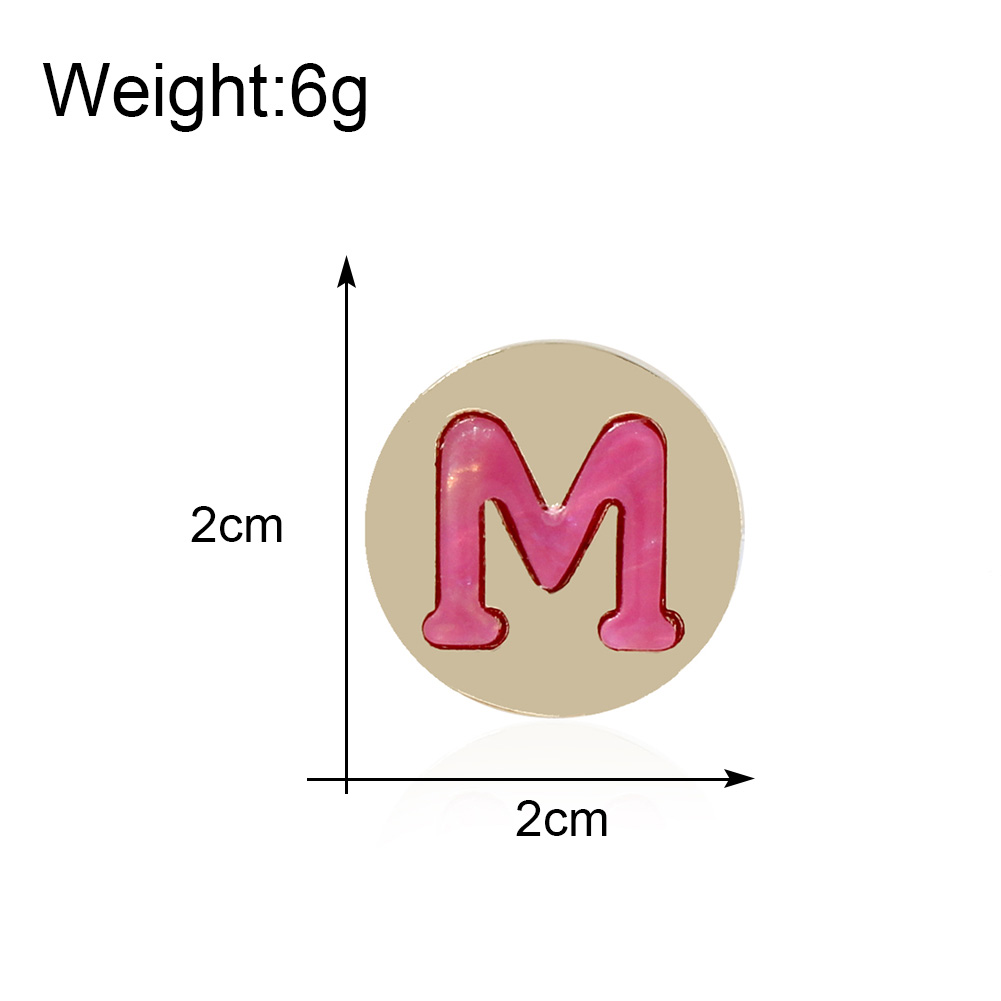 Nueva Moda Geométrica Redonda Letra M Aleación Femenina Pendientes De Perno Prisionero display picture 1