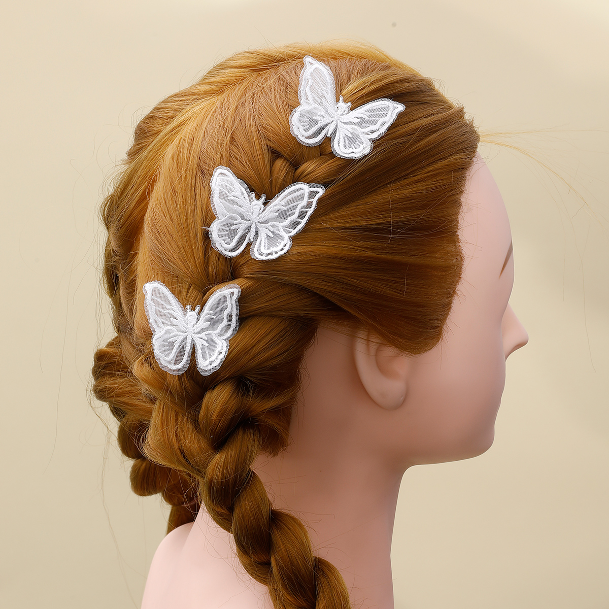 Women's Elegant Romantic Butterfly Lace Hair Accessories Splicing Fabric Hair Clip 1 Set display picture 4