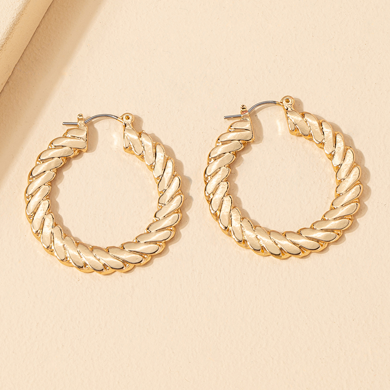 Fashion Alloy Geometric Twisted Circle Vintage Alloy Earrings display picture 2