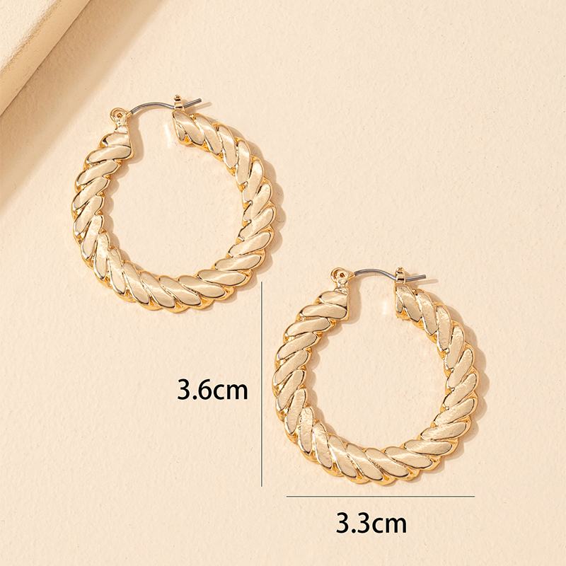 Fashion Alloy Geometric Twisted Circle Vintage Alloy Earrings display picture 3