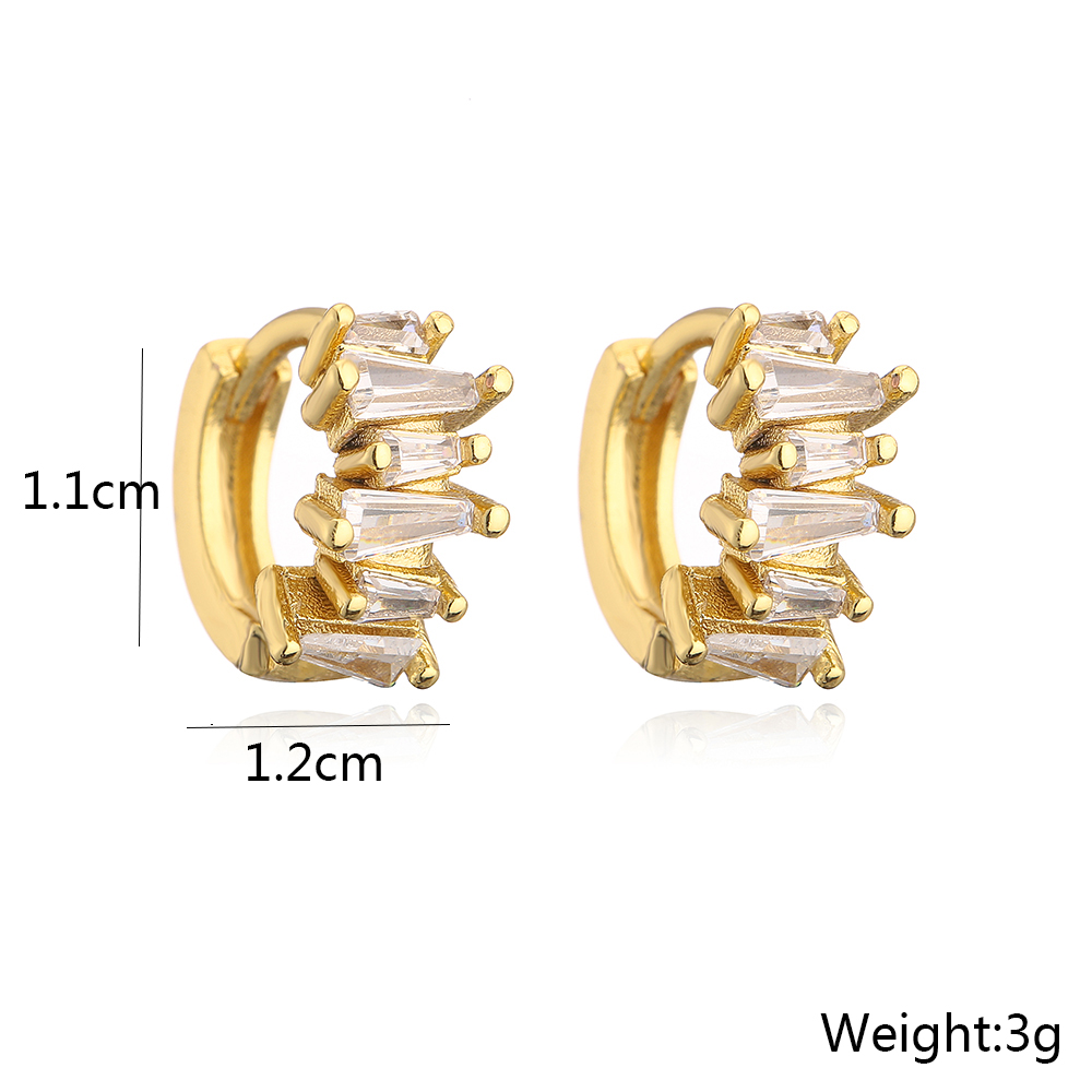 Fashion Irregular Circle Butterfly Wave Copper Plating 18k Gold Zircon Geometric Earrings display picture 3