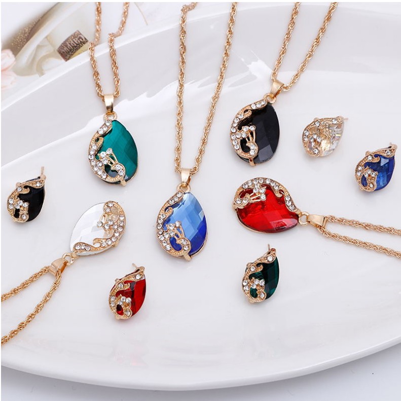 Ethnic Style Peacock Alloy Inlaid Gemstone Artificial Gemstones Artificial Rhinestones Women's Jewelry Set display picture 6