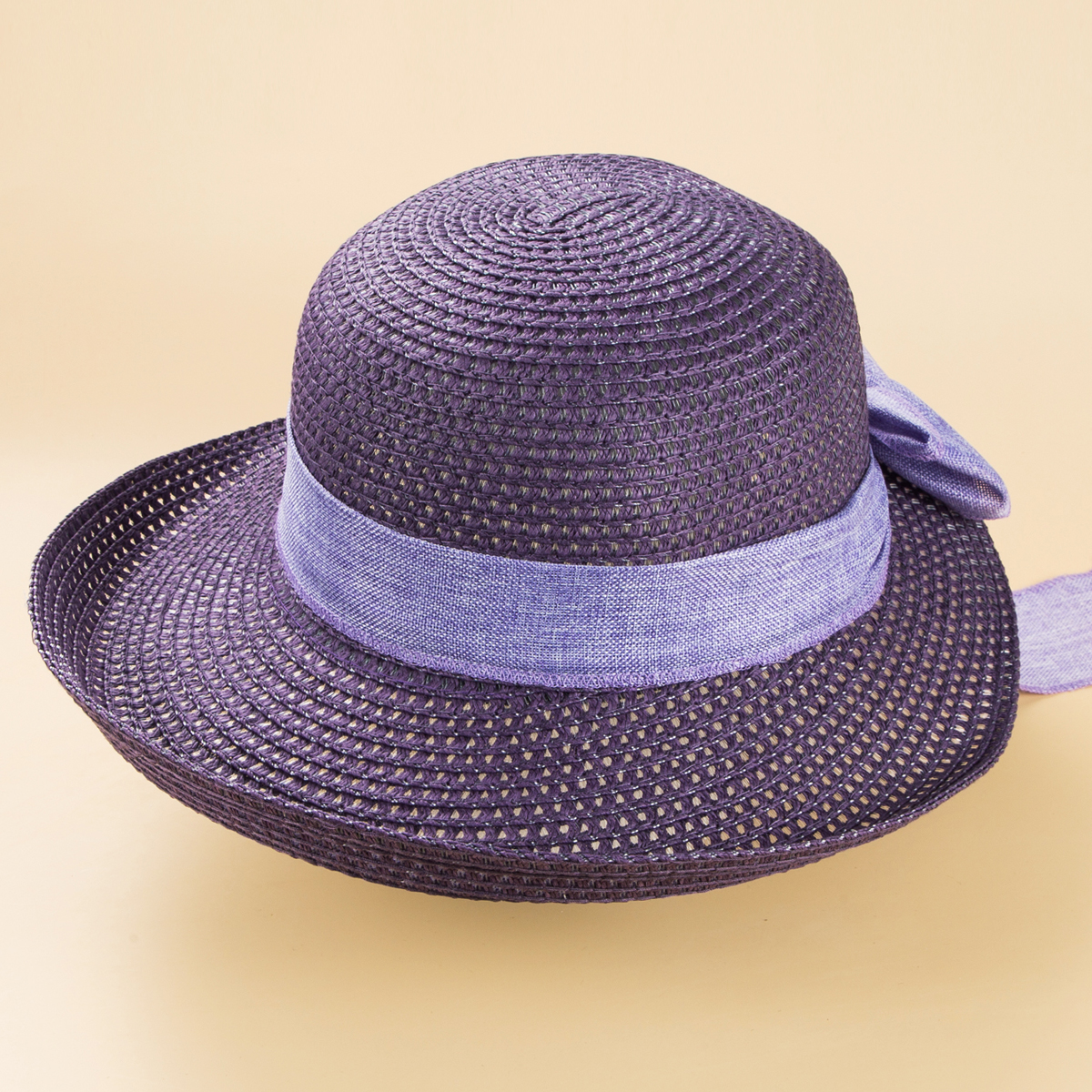2022 New Bow Decoration Straw Woven Sun Protection Hat Female display picture 4
