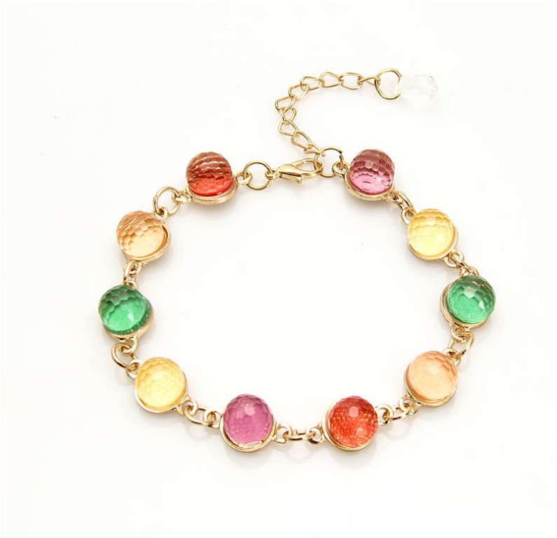 Pulsera Con Cuentas De Cristal De Color Caramelo De Moda Linda Retro display picture 1