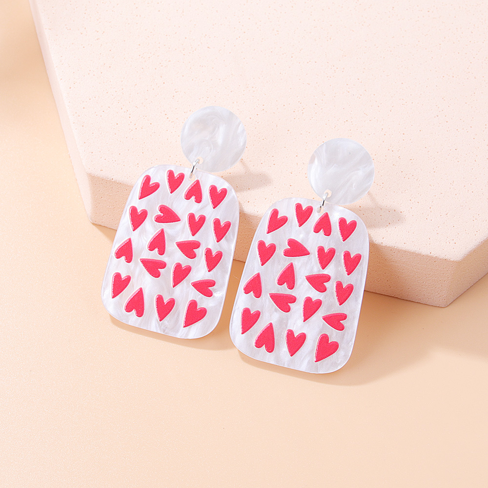 Fashion New Three-dimensional Printing Landscape Painting Heart Shaped Acrylic Earrings display picture 8