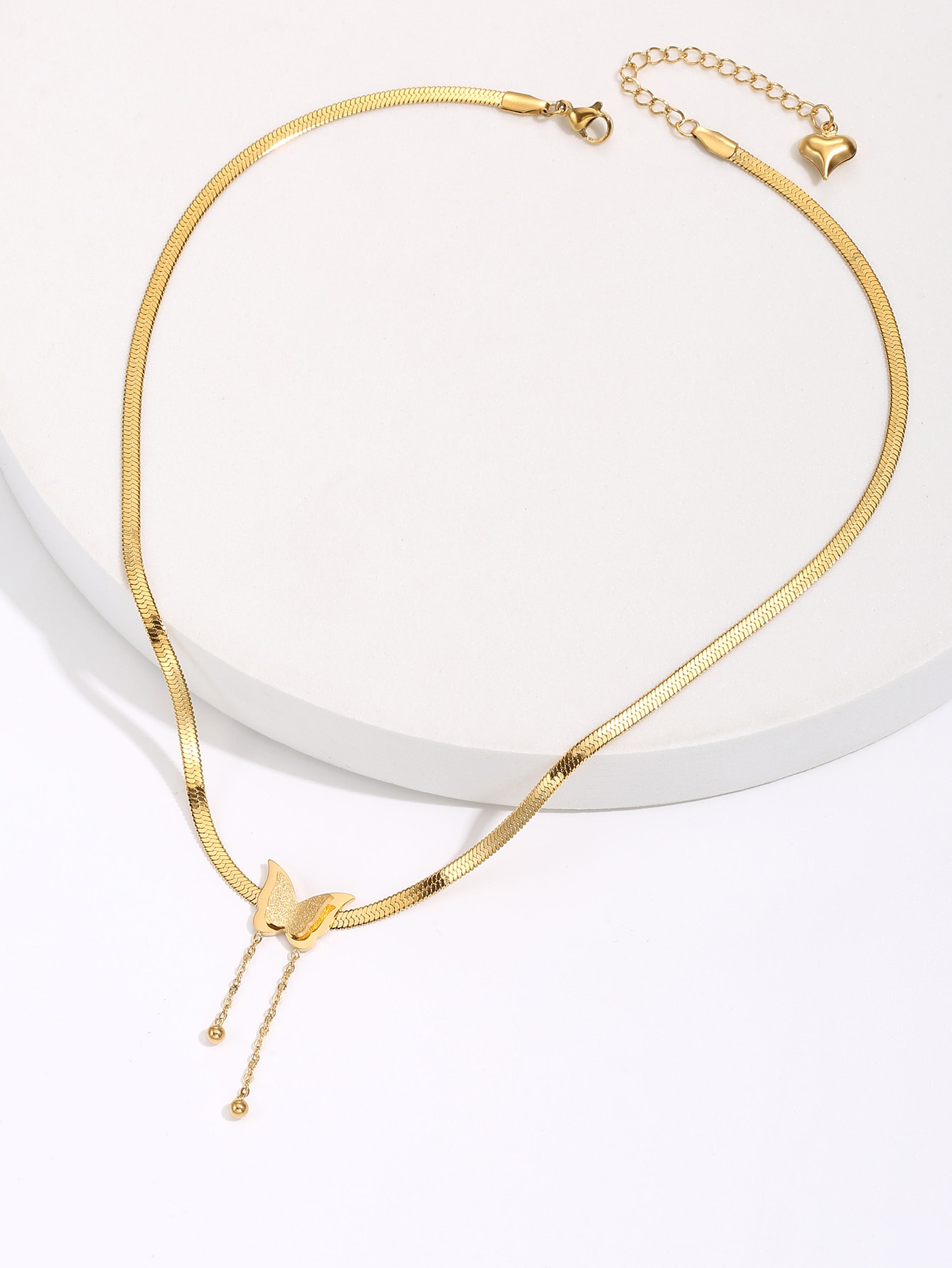 Acero Inoxidable 201 Chapados en oro de 18k Elegante Glamour Básico Enchapado Mariposa Collar display picture 3