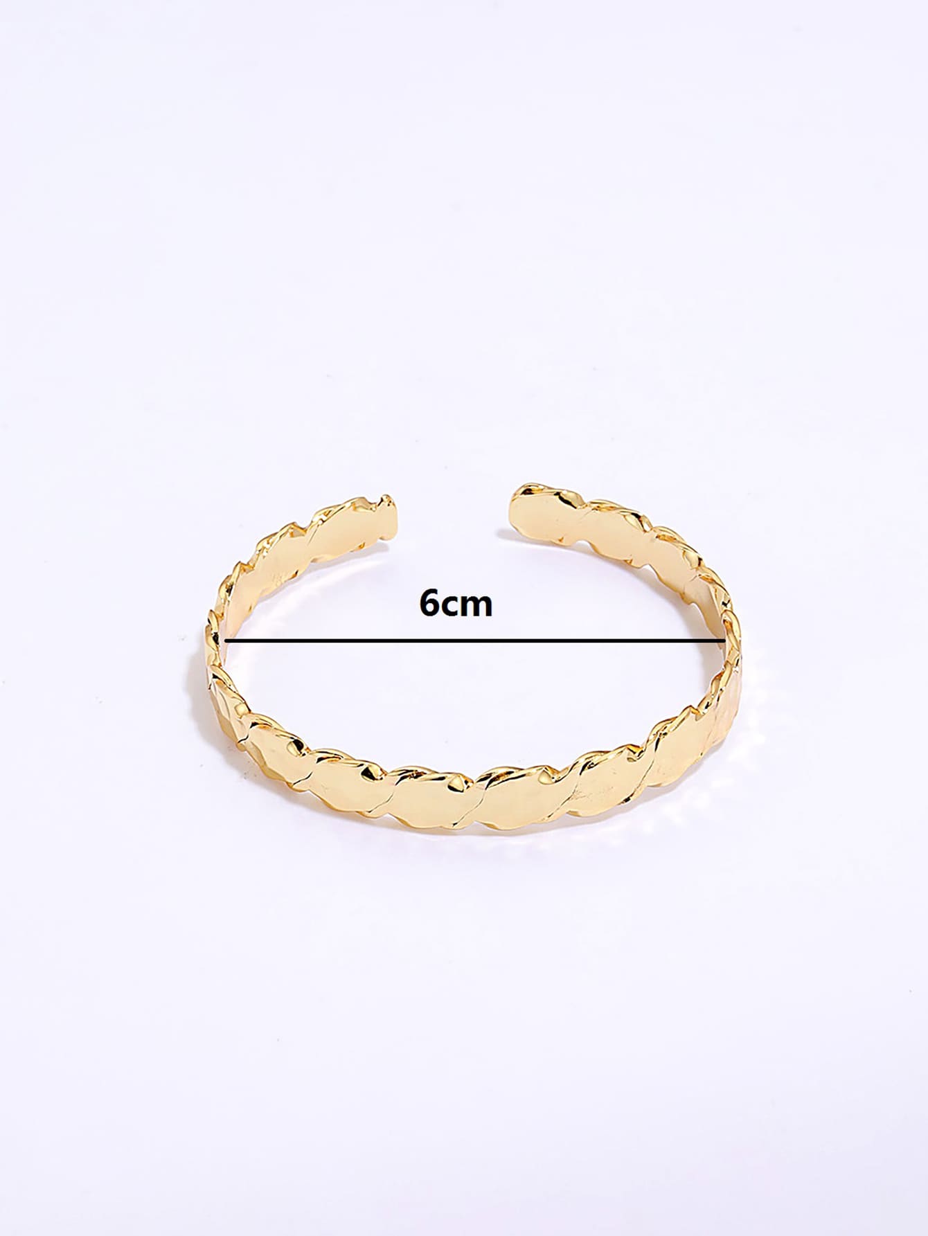Simple Fashion Copper Electroplated 18k Golden Open-end Bracelet display picture 4
