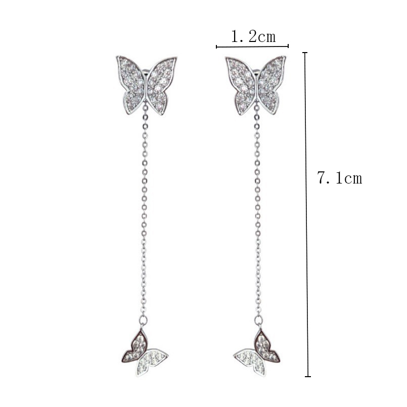 Mode Ornement Strass Gland Papillon Alliage Boucles D'oreilles display picture 1