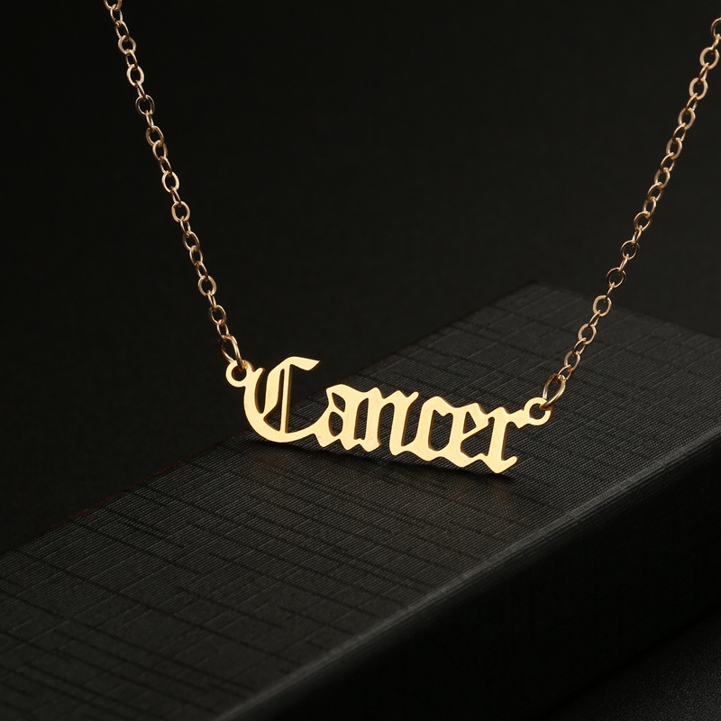 Fairy Style Elegant Princess Letter Constellation 304 Stainless Steel Polishing Plating Titanium Steel Gold Plated Gold Plated Halloween Christmas Easter Women'S Necklace display picture 4